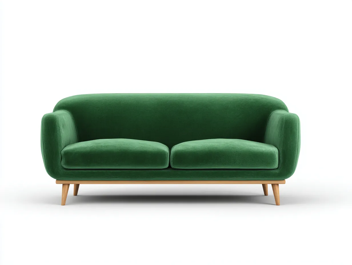 2 Seater Sofa - Velvet-Wood - 184 x 87 x 78 cm - Green - Modern-Nestgethut