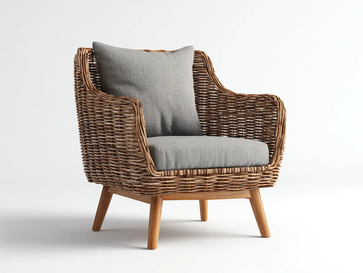 Rattan Armchair-Rattan-Wood-82x76x78 cm-Grey-Natural-Contemporary-Nestgethut