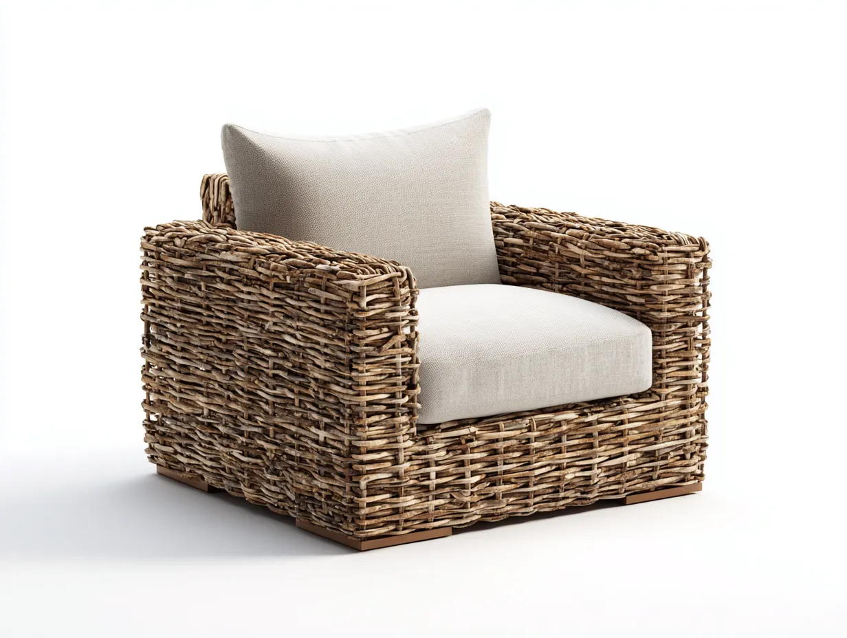 Rattan Armchair-Rattan-Wood-92x88x76 cm-Beige-Natural-Contemporary-Nestgethut