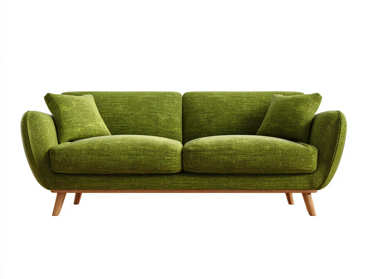 2 Seater Sofa - Fabric-Wood - 178 x 86 x 77 cm - Green - Contemporary-Nestgethut
