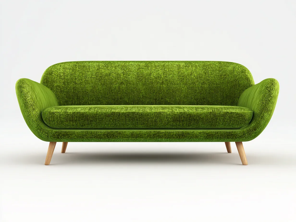 2 Seater Sofa - Fabric-Wood - 182 x 84 x 76 cm - Green - Modern-Nestgethut