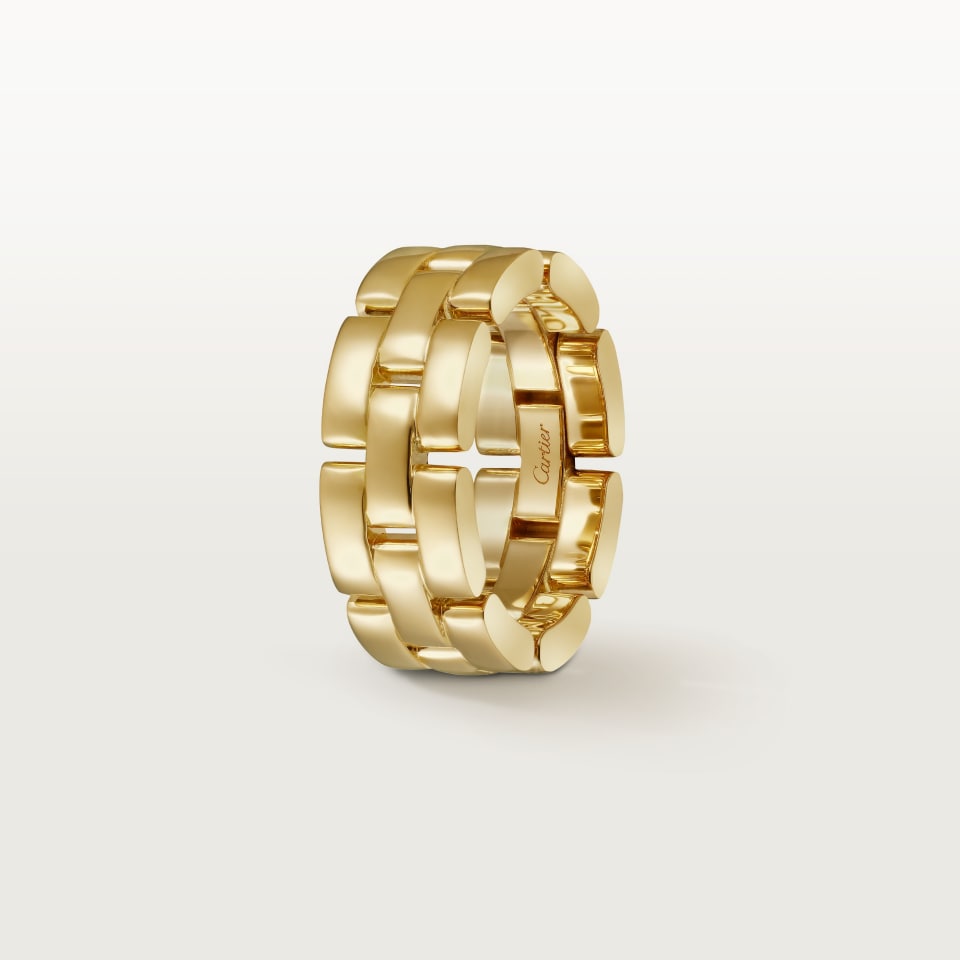 CARTIER Maillon Panthère Ring, 3 Rows B4230652 Yellow Gold
