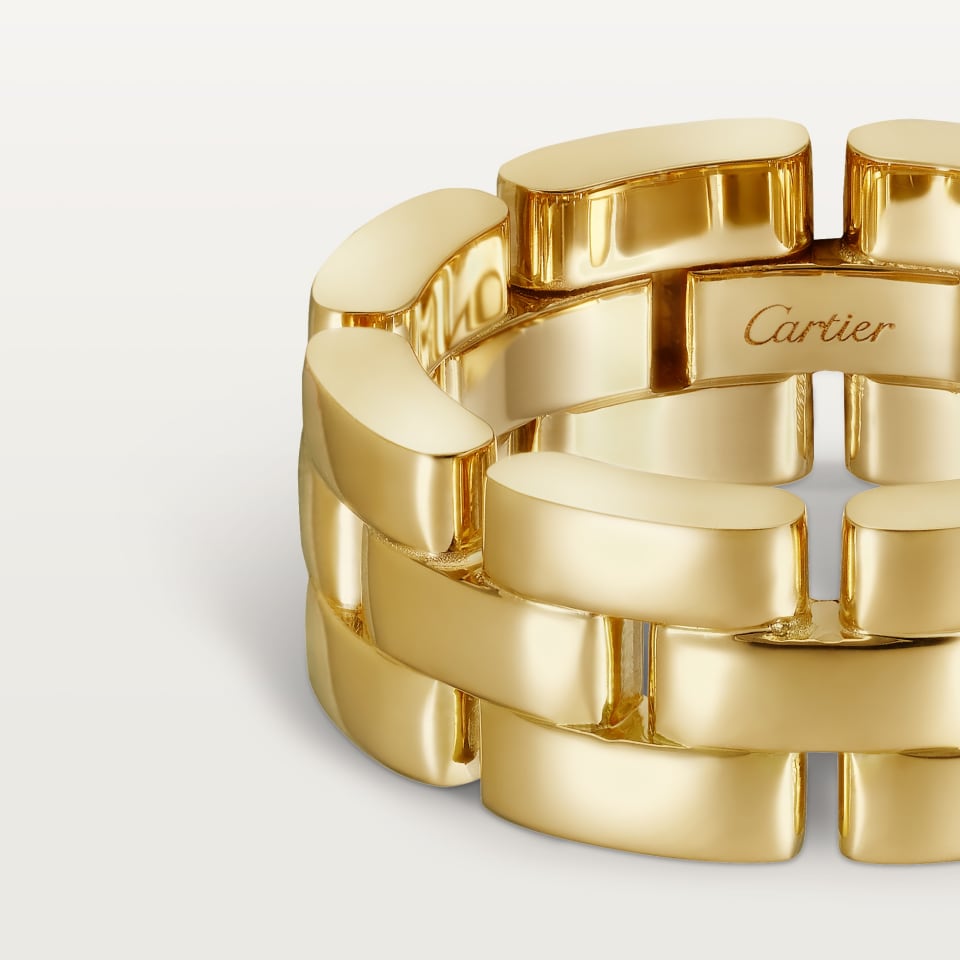 CARTIER Maillon Panthère Ring, 3 Rows B4230652 Yellow Gold