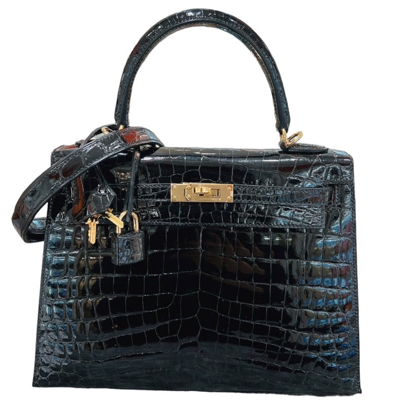 HERMES Kelly 25 外縫い Z刻 Black GD金具 ニロティカスリセ Ladies' ショルダー Bag