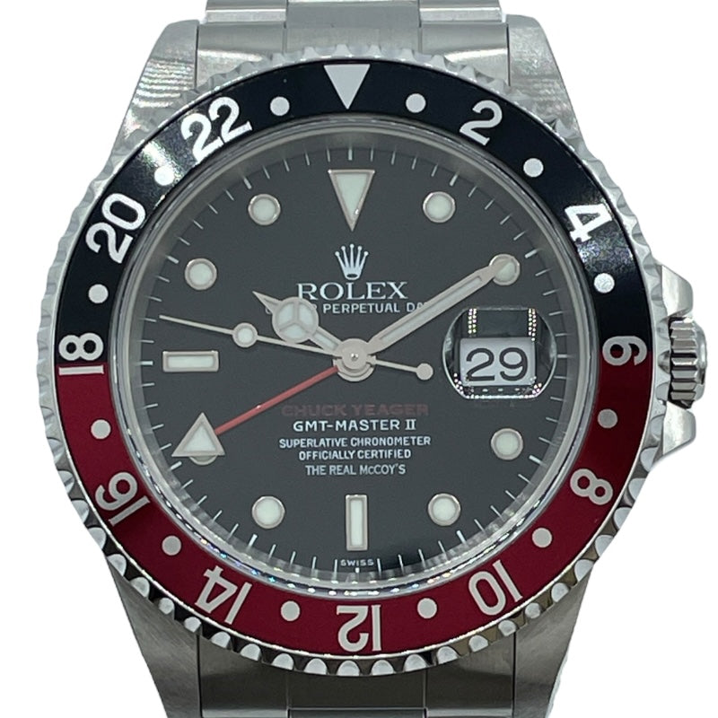ROLEX GMT-Master II チャックイェーガー50周年モデル A番 16710 Black Stainless Steel Automatic Men's Watch