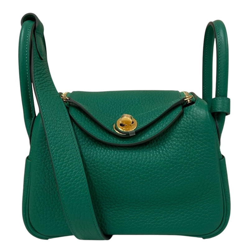 HERMES リンディ Mini W刻 ヴェールヴェルティゴ Gold 金具 トリヨンクレマンス Ladies' ショルダー Bag