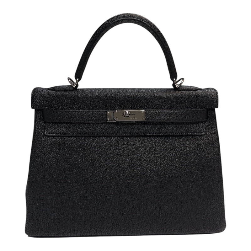 HERMES Kelly 32内縫い Y刻印 (2020年製) Black Silver 金具 Togo Ladies' ハンド Bag