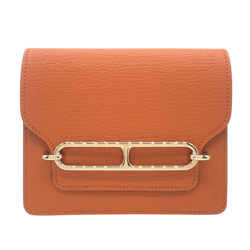 HERMES ロウリス スリムウォレット B刻 ポティロン GD金具 シェーブル Ladies' 二つ折り Wallet