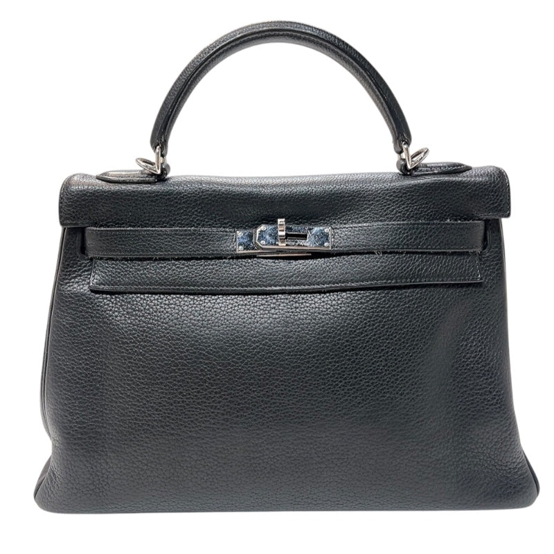 HERMES Kelly 32内縫い □L刻印 (2008年製) Black Silver 金具 トリヨンクレマンス Ladies' ハンド Bag