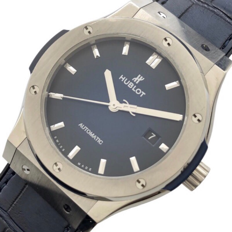 HUBLOT Classic フュージョン チタニウム ディープ Blue 542.NX.6670.LR.JPN18 チタン Men's Watch