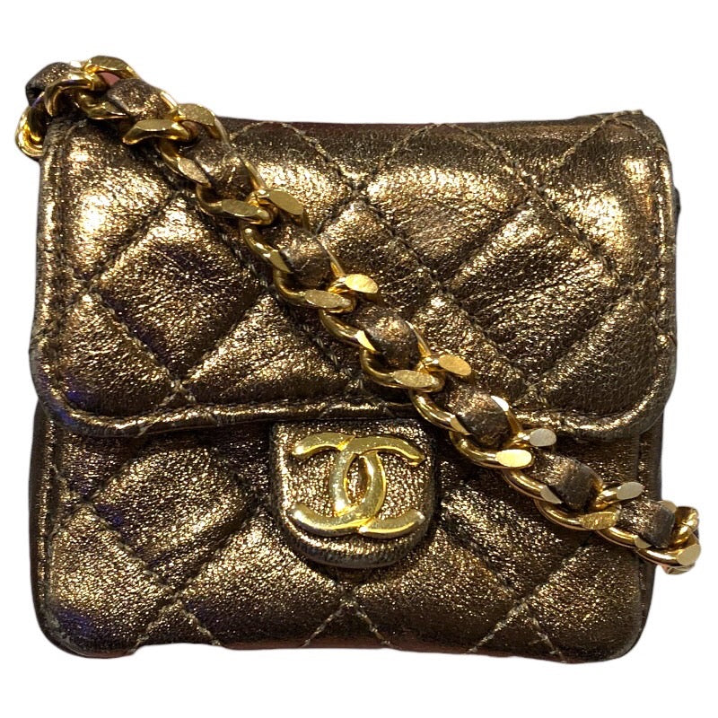 CHANEL Mini Mini Matelasse ショルダー Gold Gold 金具 ラム Ladies' ショルダー Bag