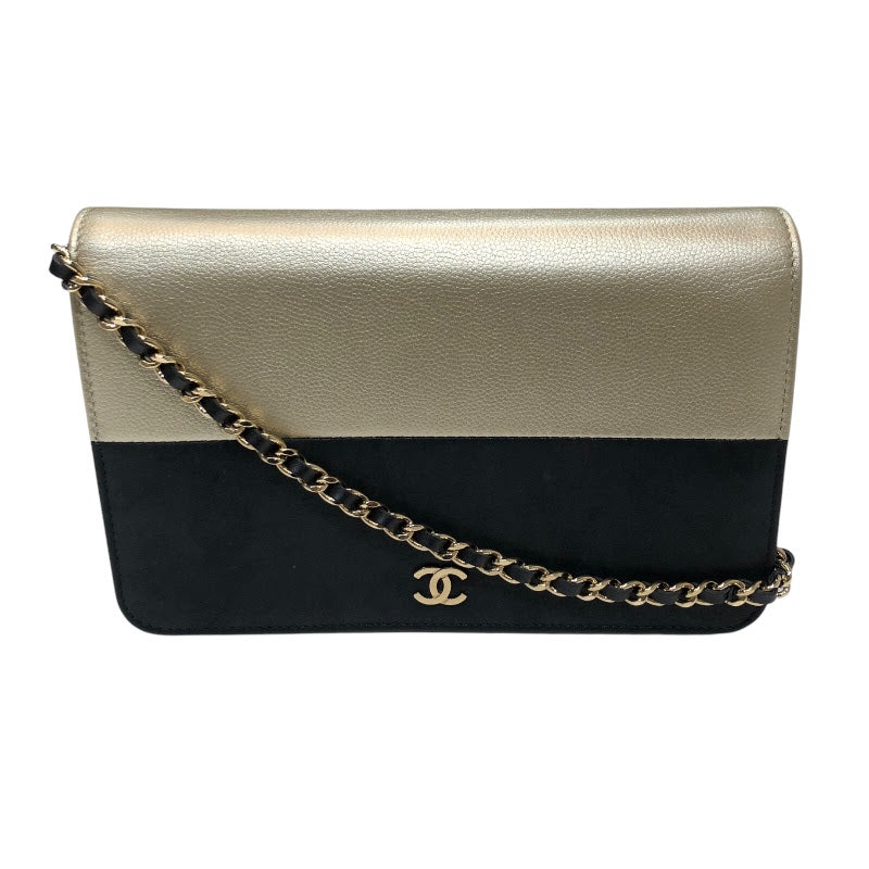 CHANEL チェーンショルダー グレー ラムスキン Unisex ショルダー Bag