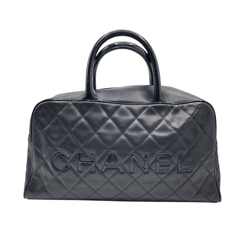 CHANEL ロゴ Small ボストン Bag ソフトキャビア・パテント Ladies' ハンド Bag