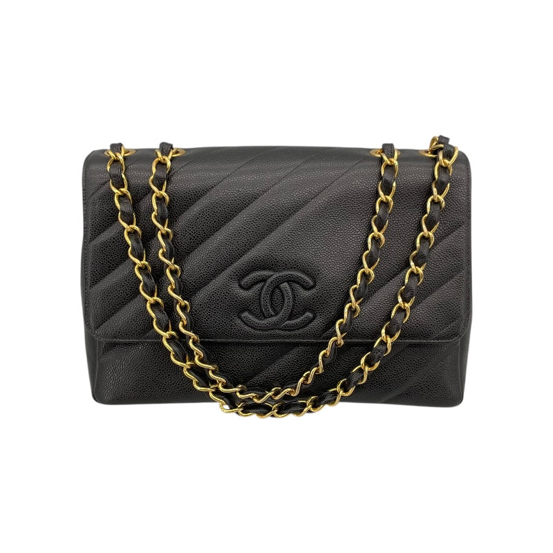 CHANEL チェーンショルダー Bag Black ×GD金具 キャビアスキン Ladies' ショルダー Bag