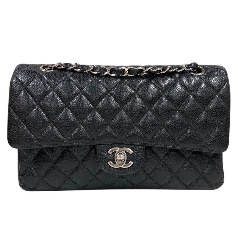 CHANEL Matelasse 25 A01112 12番台 Black Silver 金具 キャビアスキン Ladies' ショルダー Bag