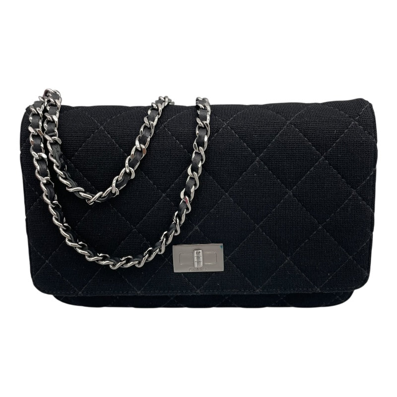 CHANEL Matelasse Chain Wallet 17番台 Black SV金具 キャンバス/カーフ Ladies' ショルダー Bag