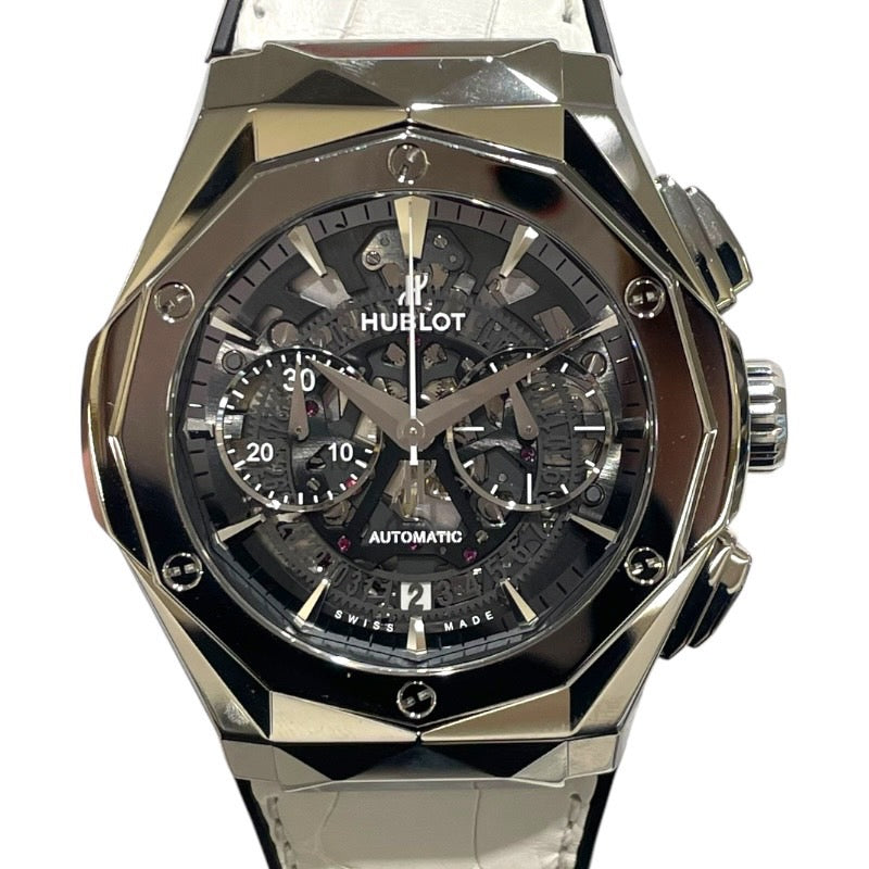 HUBLOT アエロフュージョン クロノグラフ オーリンスキーチタニウム White 525.NX.0127.LR.JORL19 グレー チタン Men's Watch