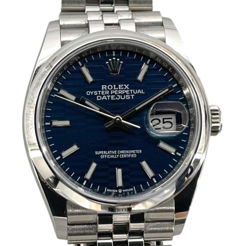 ROLEX Datejust 36 フル―テッドモチーフ 126200 Blue SS Automatic Unisex Watch