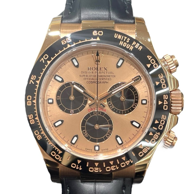 ROLEX Daytona ピンク/ Black 116515LN ブラウン K18PG/ Leather Automatic Unisex Watch