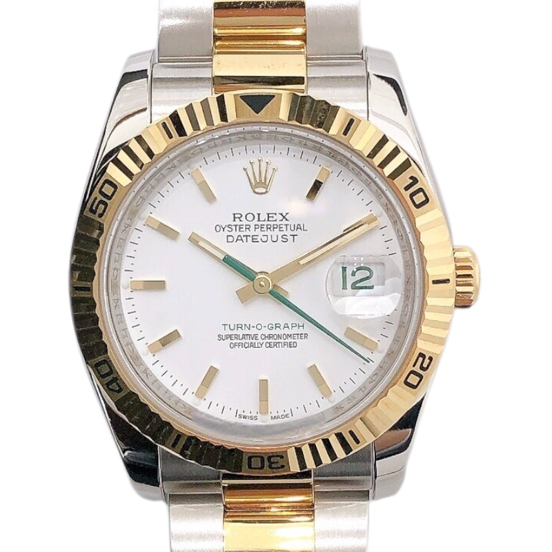 ROLEX ターノグラフ 日本限定 116263 White k18×SS Automatic Unisex Watch