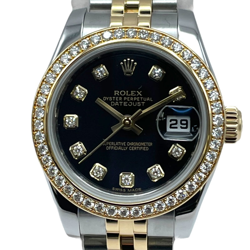 ROLEX Datejust 26 179383G Black K18/SS Automatic Ladies' Watch