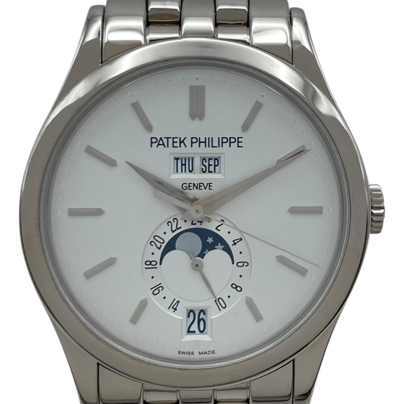 パテック・フィリップ PATEK PHILIPPE アニュアルカレンダー ムーンフェイズ 5396/1G-010 Silver K18WG Automatic Men's Watch