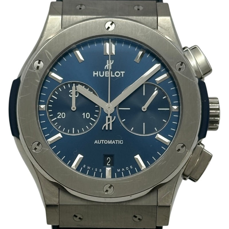 HUBLOT Classic フュージョン クロノグラフ チタニウム Blue 521.NX7170.LR Blue チタン Automatic Men's Watch