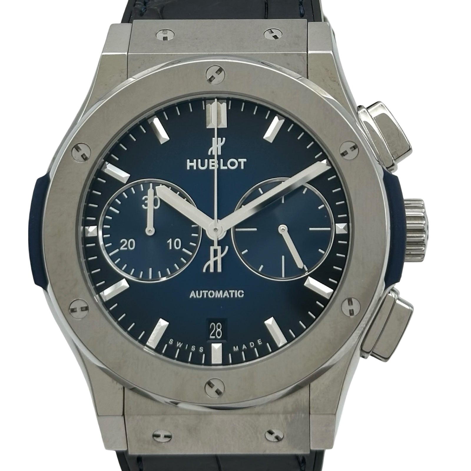 HUBLOT Classic ・フュージョン クロノグラフ チタニウム ディープ Blue 521.NX.6670.LR.JPN18 マット Blue チタン Automatic Men's Watch