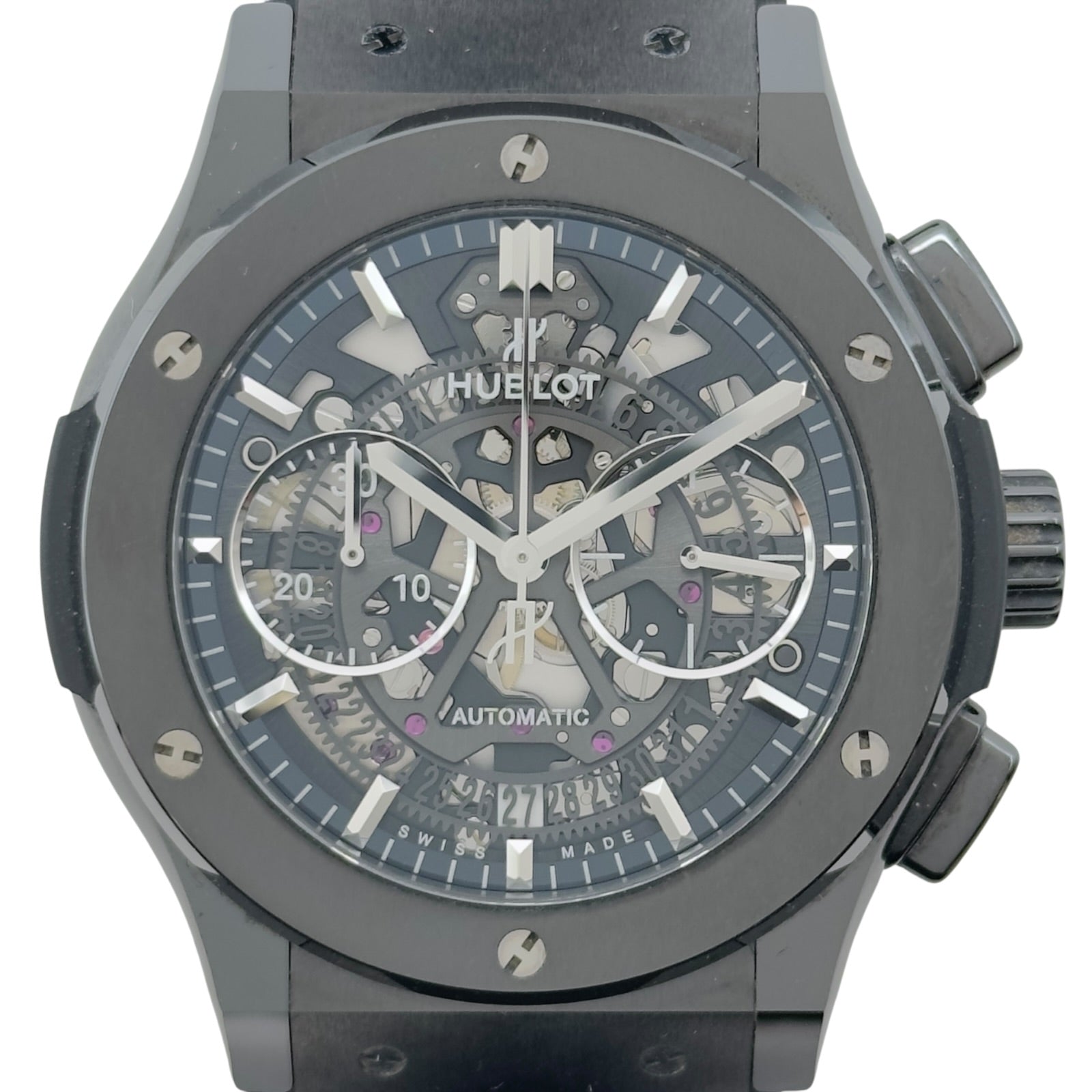 HUBLOT Classic ・フュージョン アエロフュージョン クロノグラフ 525.CM.0170RX スケルトン セラミック Men's Watch