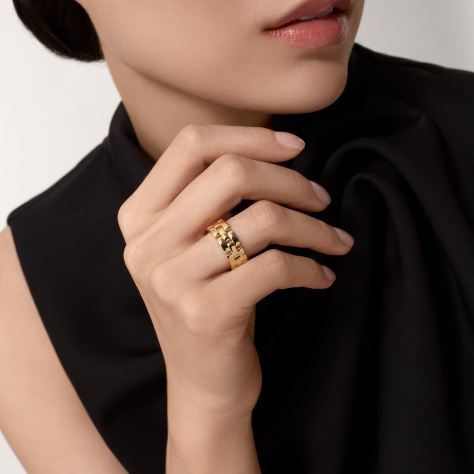 CARTIER Maillon Panthère Ring, 3 Rows B4230652 Yellow Gold