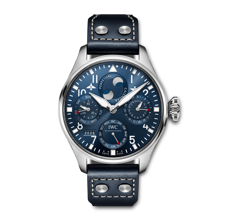 IWC Big Pilot's Watch Perpetual Calendar IW503605 Stainless Steel Blue Dial Automatic Men's Watch
