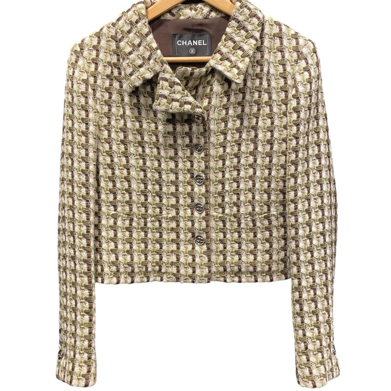 CHANEL ツイードジャケット P7514738 Green ウール Ladies' テーラードジャケット