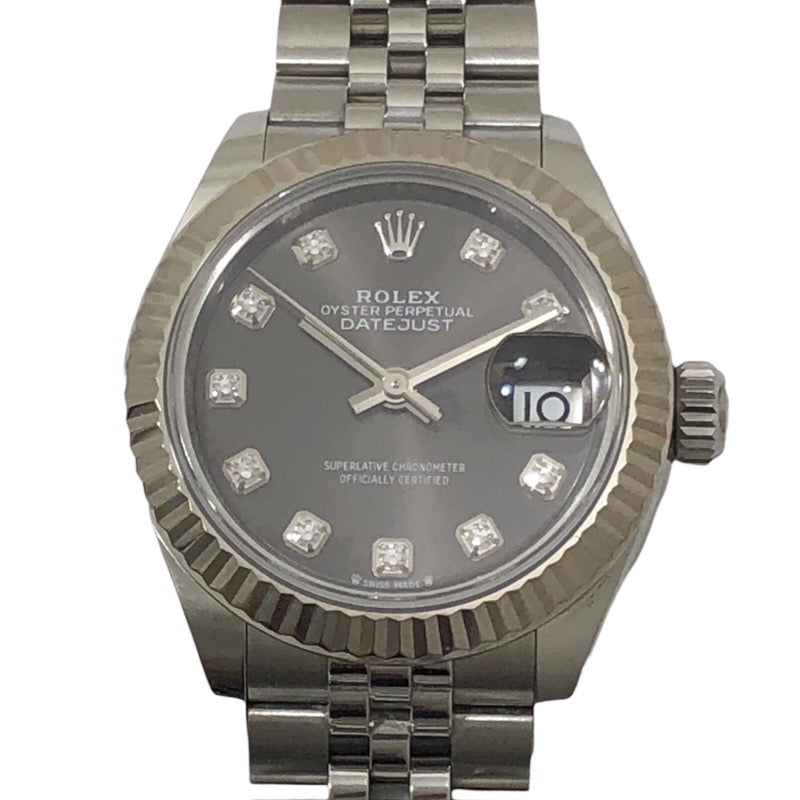 ROLEX Datejust 28 ランダムシリアル 279174G グレー SS/K18WG Automatic Ladies' Watch