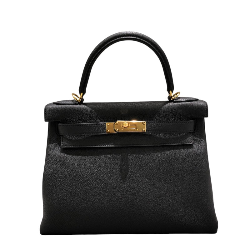 HERMES Kelly 28 内縫い W刻印 Black Togo Ladies' ハンド Bag