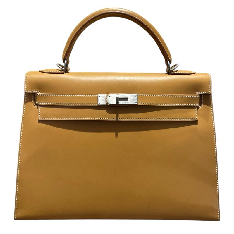 HERMES Kelly 32 □E刻 ナチュラルサブレ マット Silver 金具 ヴァッシュ Ladies' ショルダー Bag