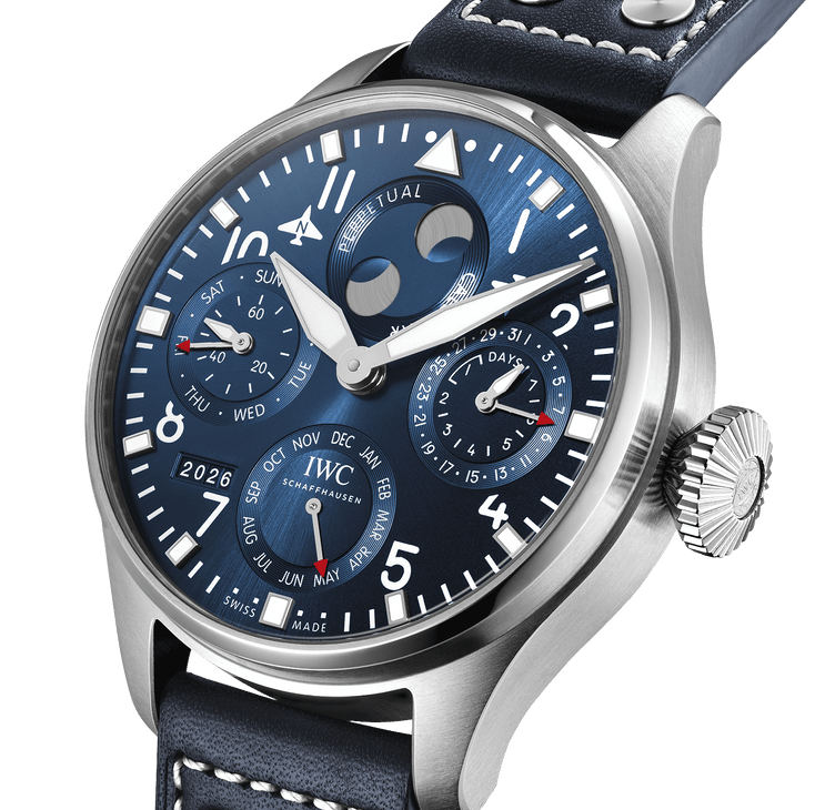 IWC Big Pilot's Watch Perpetual Calendar IW503605 Stainless Steel Blue Dial Automatic Men's Watch