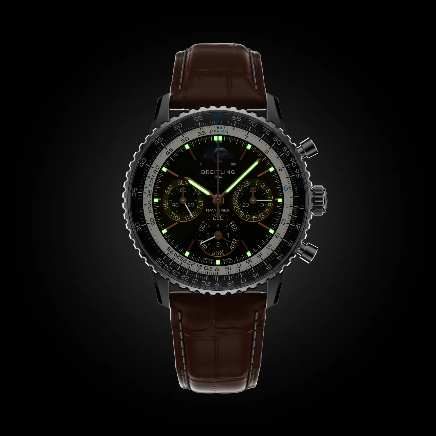 BREITLING Navitimer B19 Chronograph 43 Perpetual Calendar PB1921251B1P1 Steel Platinum Automatic Men's Watch