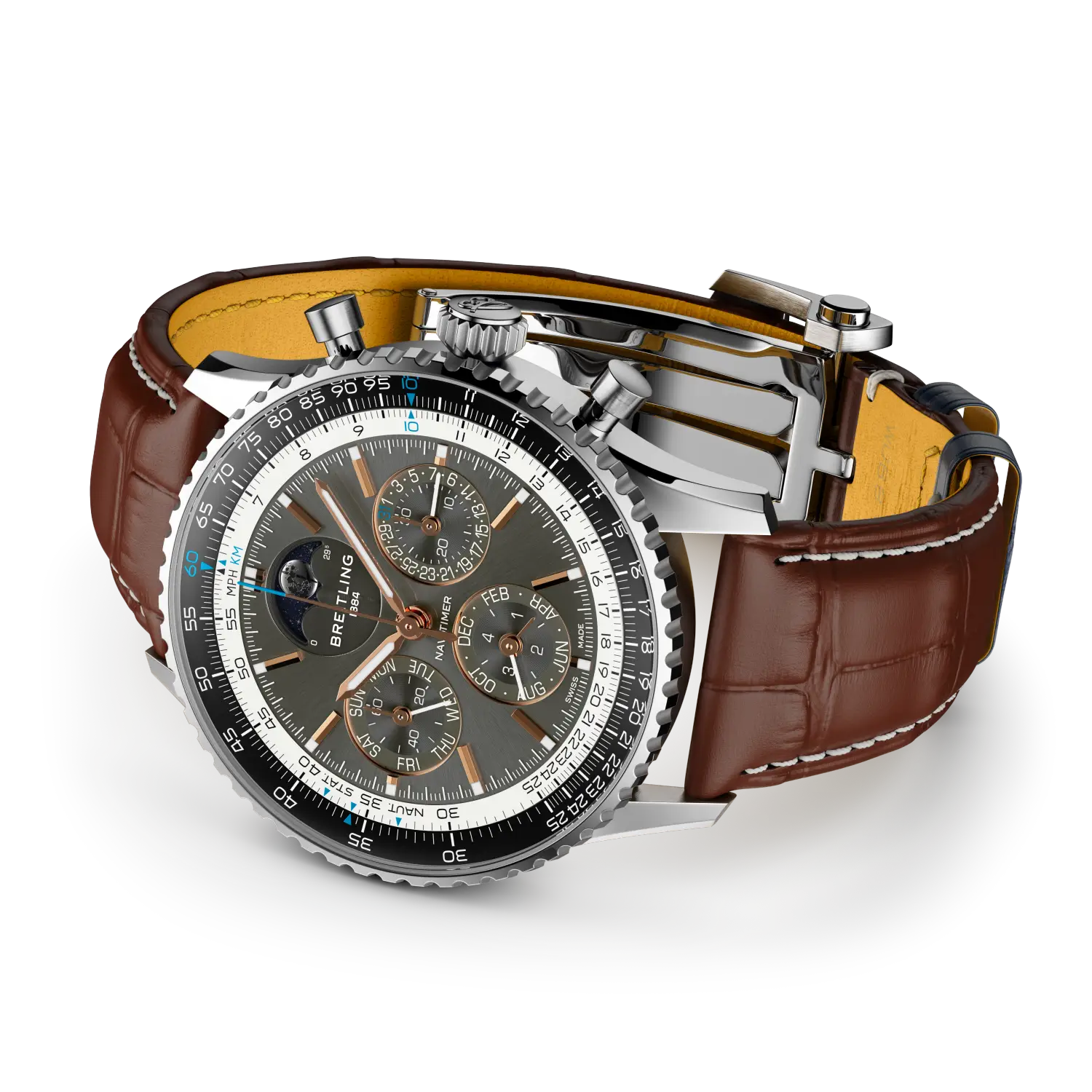 BREITLING Navitimer B19 Chronograph 43 Perpetual Calendar PB1921251B1P1 Steel Platinum Automatic Men's Watch