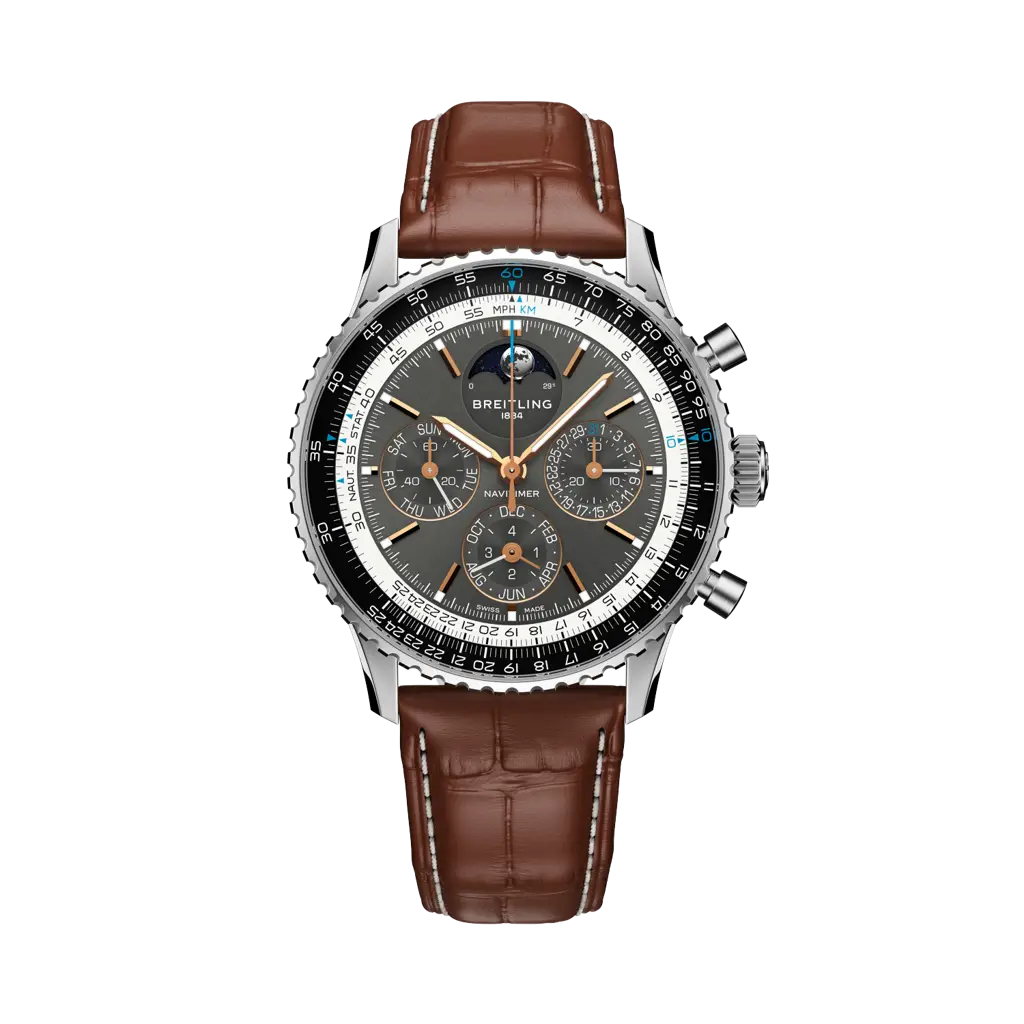 BREITLING Navitimer B19 Chronograph 43 Perpetual Calendar PB1921251B1P1 Steel Platinum Automatic Men's Watch