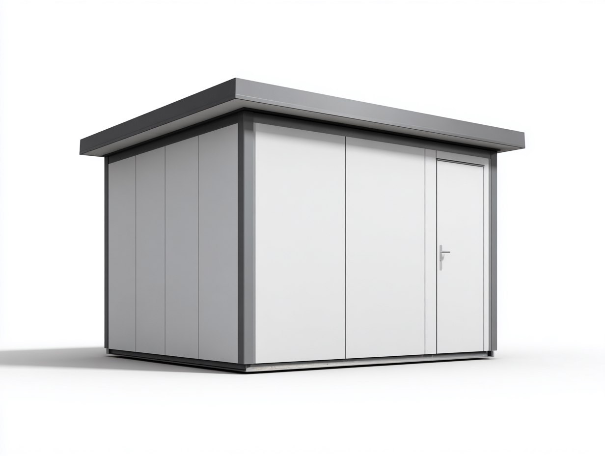 Garden Shed - Steel - 238x158x202 cm - Grey - Modern Minimalist-Casagetmart