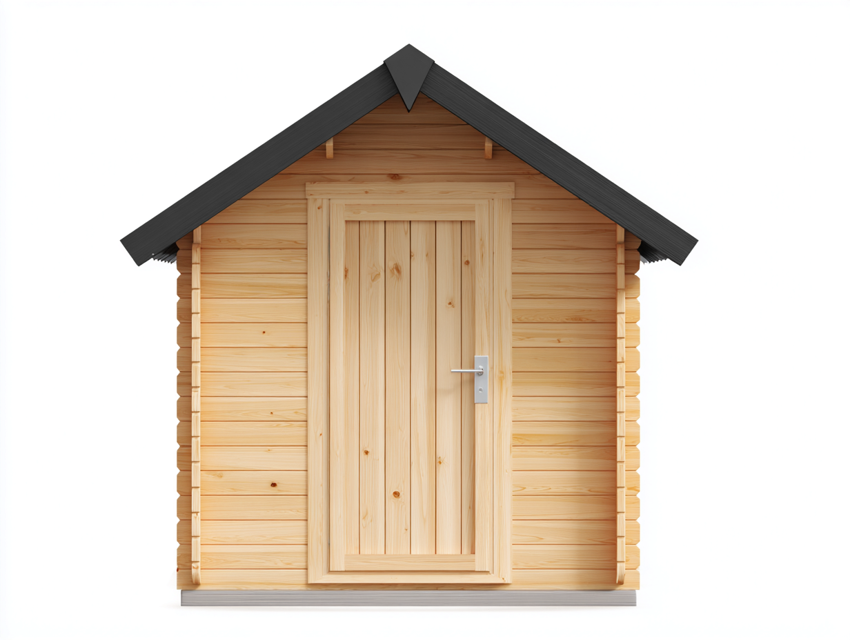 Garden Shed - Wood - 172x118x198 cm - Natural-Black - Compact Rustic Style-Casagetmart