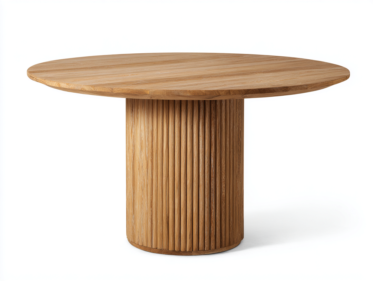 Garden Table - Teak Wood - 125 x 125 x 75 cm - Natural - Modern Outdoor Style-Casagetmart