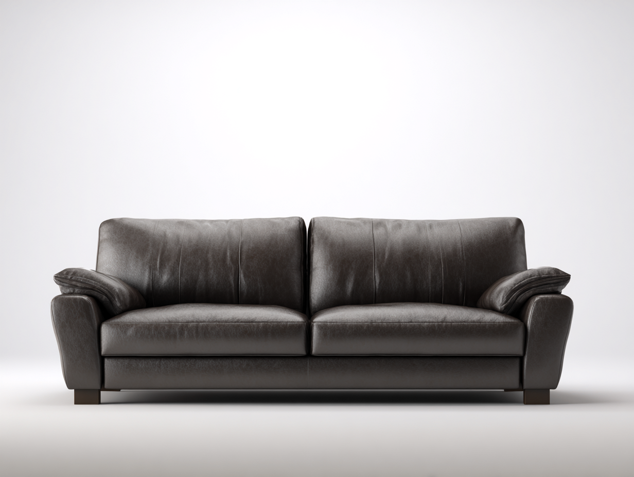 2 Seater Sofa-Leather-176x92x88 cm-Dark Brown-Modern-Dengetbay