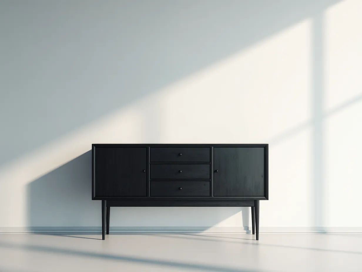 Entryway Cabinet-Solid Wood-162x40x84 cm-Black-Modern Style-Nookupio