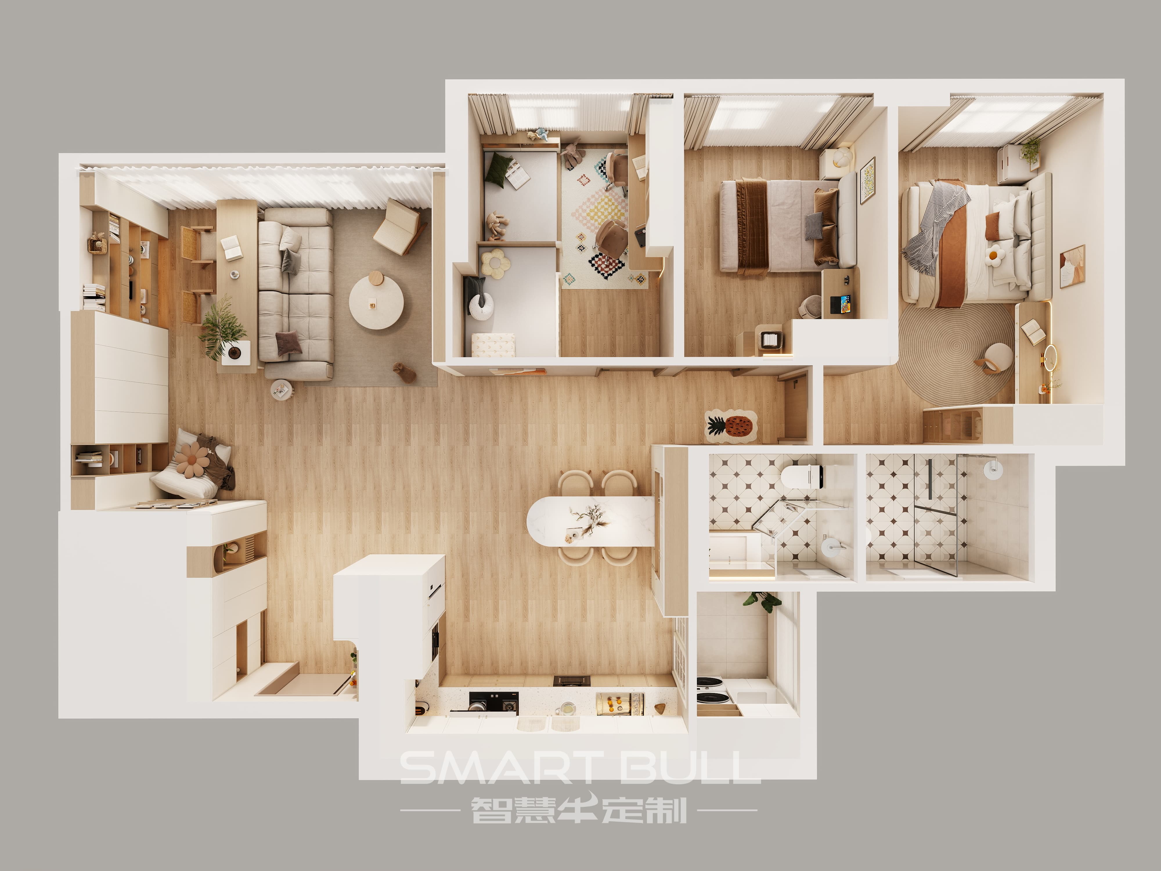 Project 0006 – UrbanVille @ Woodlands | 5-Room | Cream Wood Minimalist