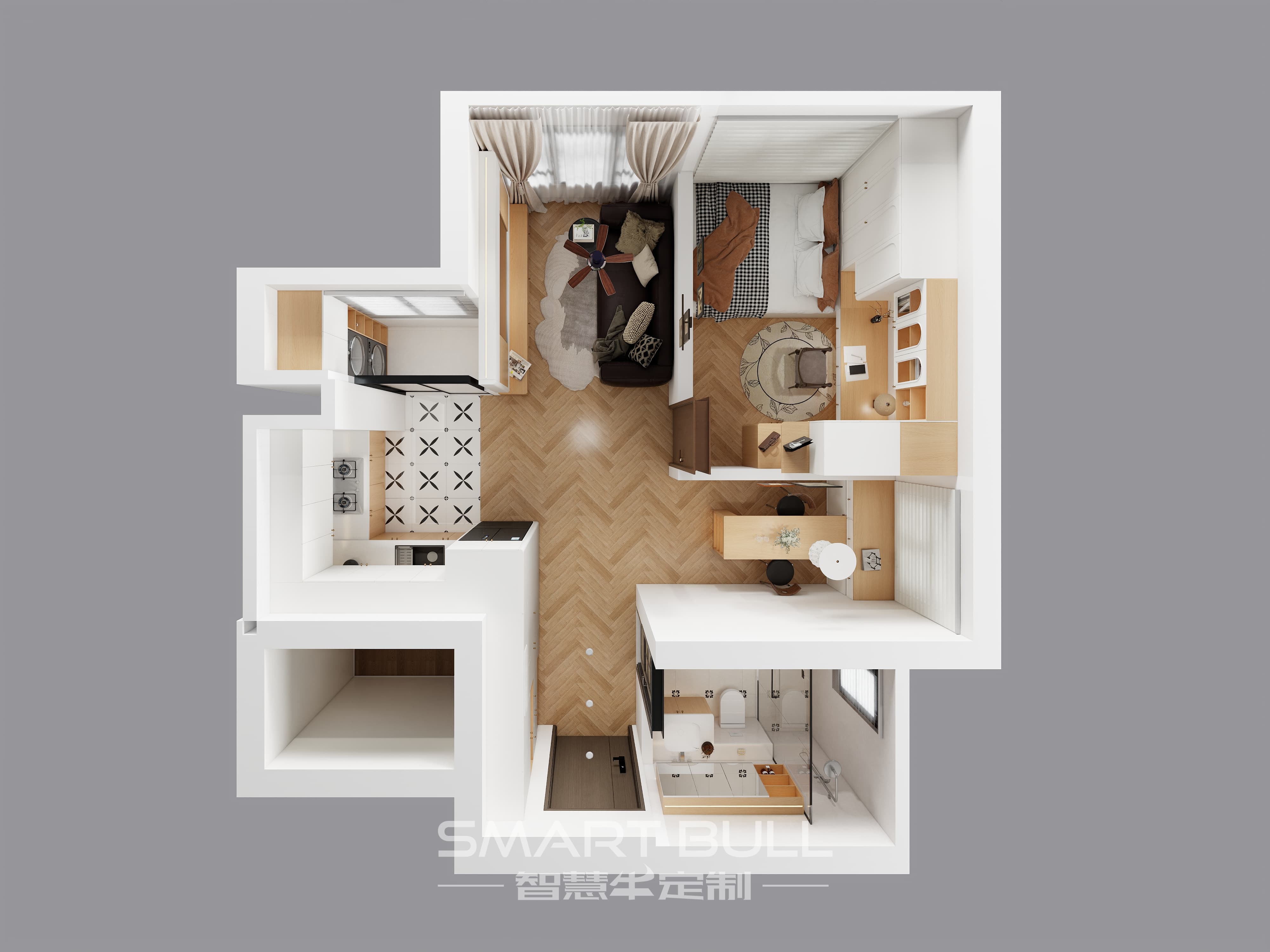 Project 0001 – Lakeside View | 2-Room | Modern Wood Minimalist