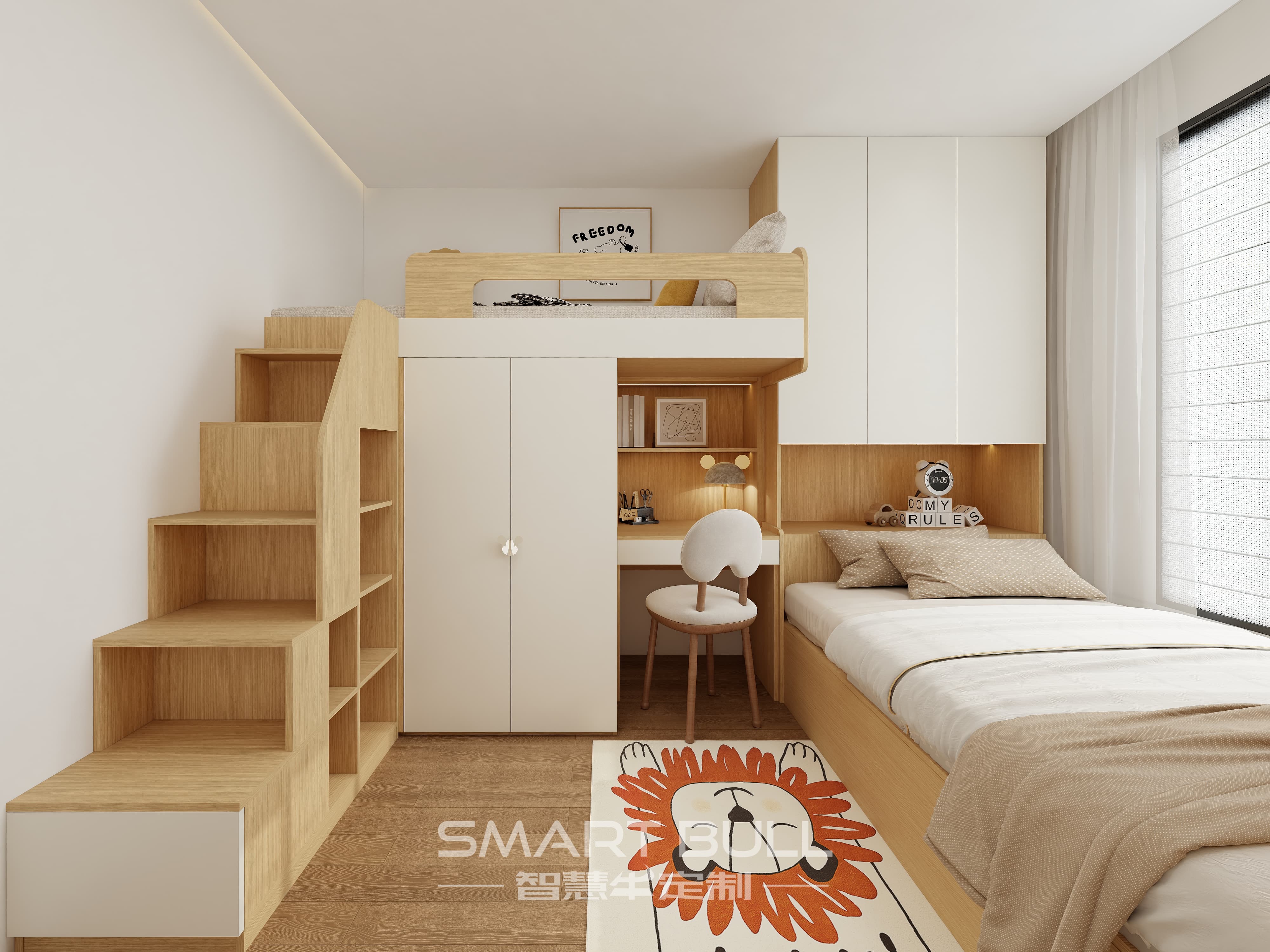 Loft Bed with Desk 0003