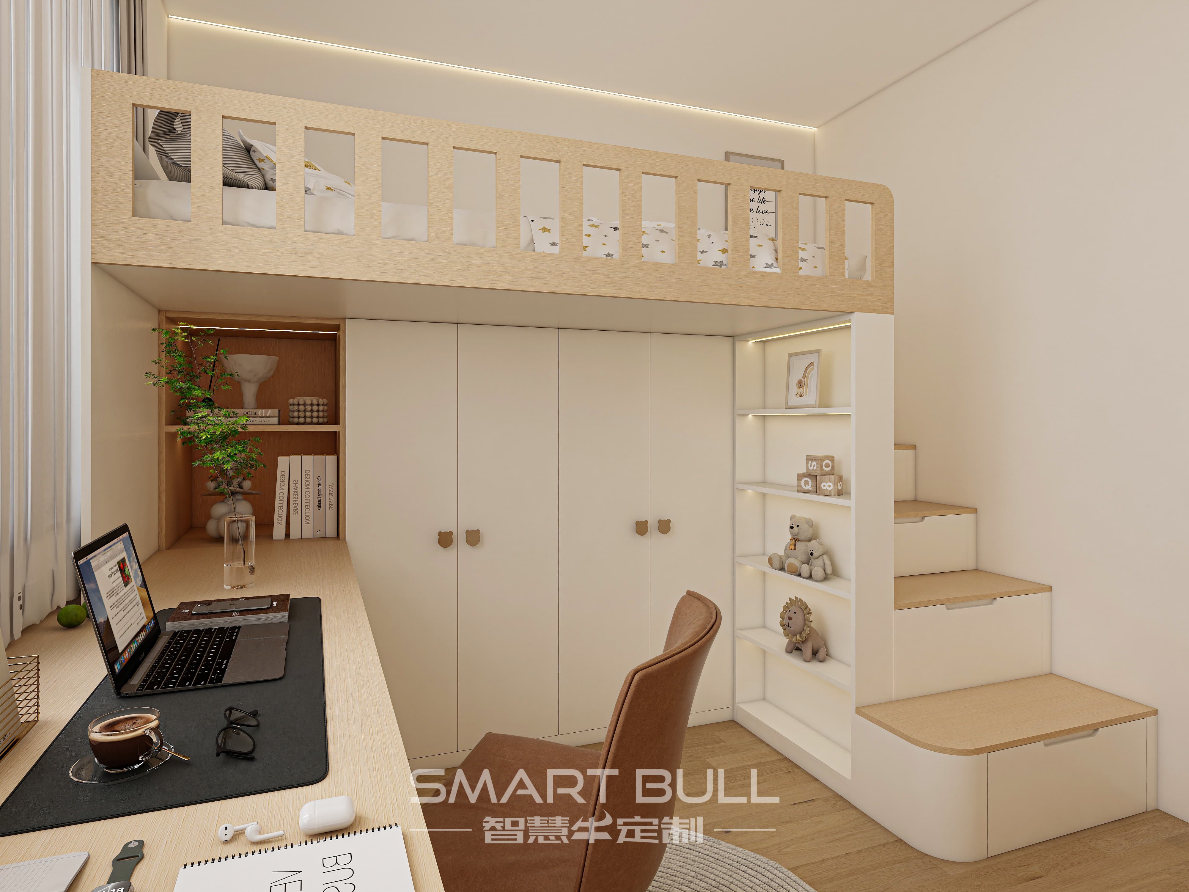 Wardrobe with Desk 0002