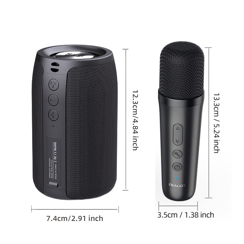 Wireless speaker with dual karaoke microphones and 360° multi-directional sound
