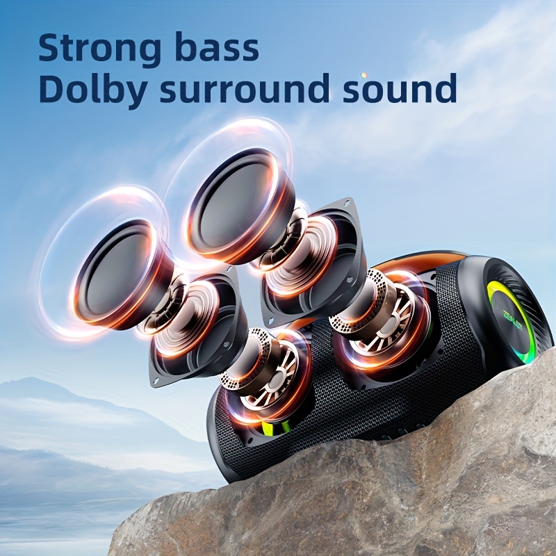 Wireless portable speaker with dual woofers and long battery life